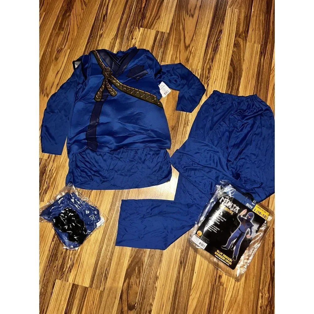 RUBIES NEW Ninja Warriors Blue Dragon Boy's Halloween Costume Large 10 12‎